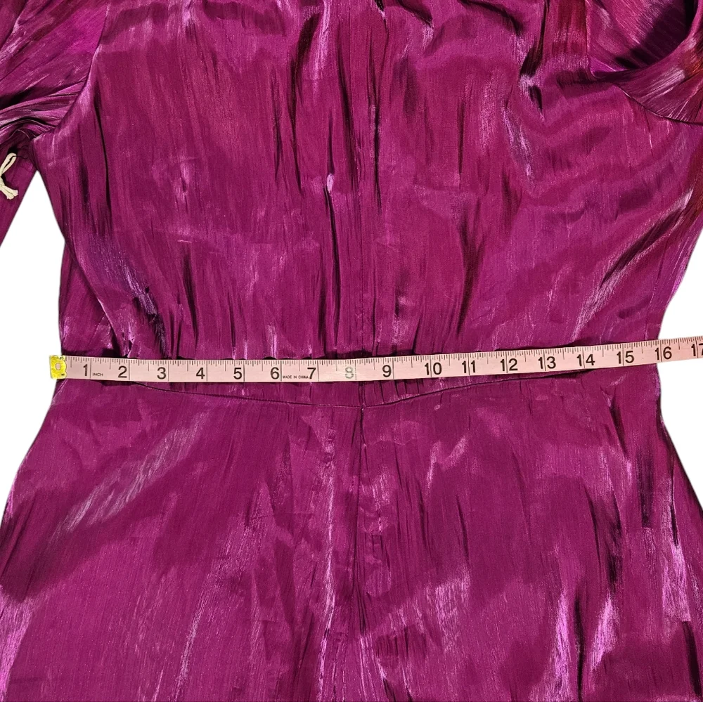 Tularosa Revolve Eliza Magenta Surplice Mini Dress Size Large Asymmetric Flirty - Picture 16 of 16